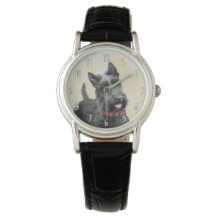 Reloj De Pulsera Pintado Terrier Escocés - Arte Perro Original