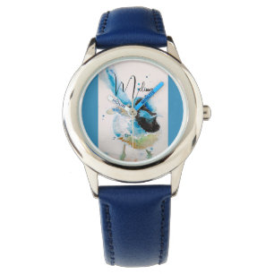 Reloj De Pulsera Pintura Acuarela de Carricero Azul Aves Australian
