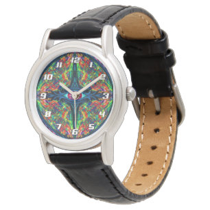 Reloj De Pulsera Pintura al óleo surrealista retorcida y alucinante