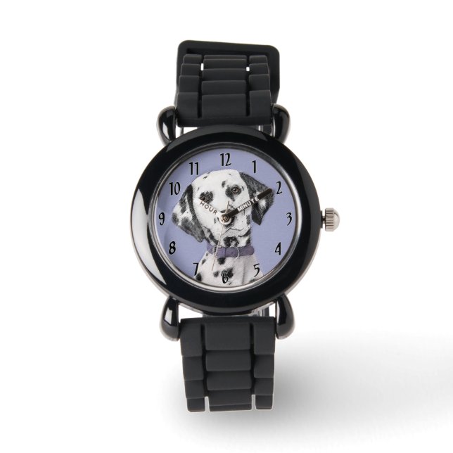 Reloj De Pulsera Pintura dálmata - Arte de perro original (Anverso)