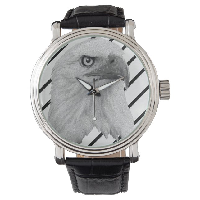 Reloj De Pulsera Pintura de aceite de águila calva, (Anverso)