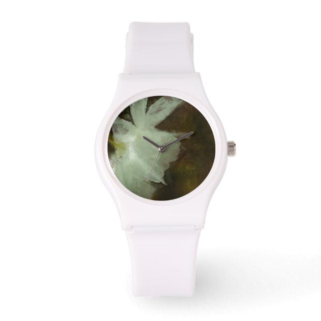 Reloj De Pulsera Pintura de arte impresionista de White Daffodil (Anverso)