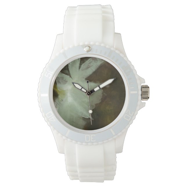 Reloj De Pulsera Pintura de arte impresionista de White Daffodil (Anverso)