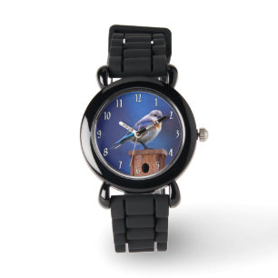 Reloj De Pulsera Pintura de ave azul (hembra) - Arte original de av