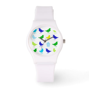 Reloj De Pulsera Pintura de aves coloreadas por Chariklia Zarris