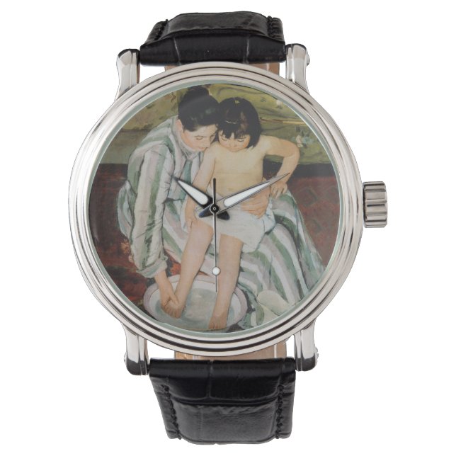 Reloj De Pulsera Pintura de baño de Mary Cassatt (Anverso)