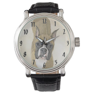 Reloj De Pulsera Pintura De Boxer - Arte De Perro Original Cuto