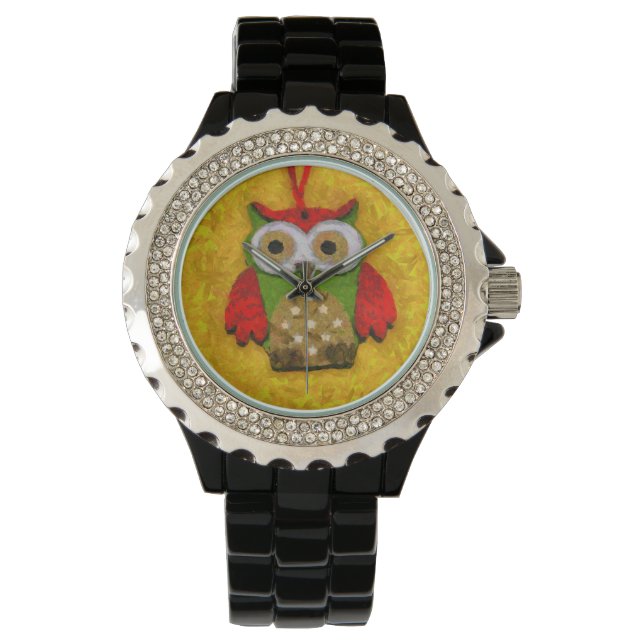 Reloj De Pulsera Pintura de búho (Anverso)