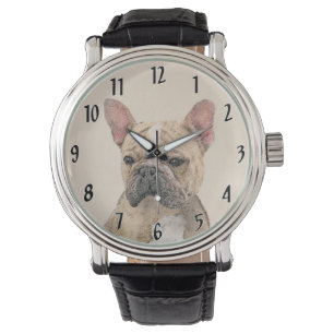 Reloj De Pulsera Pintura de Bulldog francés (Sable) - Cuto original