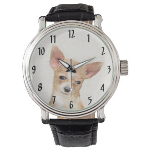 Reloj De Pulsera Pintura de Chihuahua - Arte Perro Original.