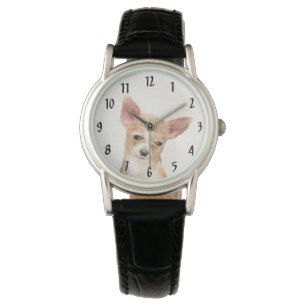 Reloj De Pulsera Pintura de Chihuahua - Arte Perro Original.