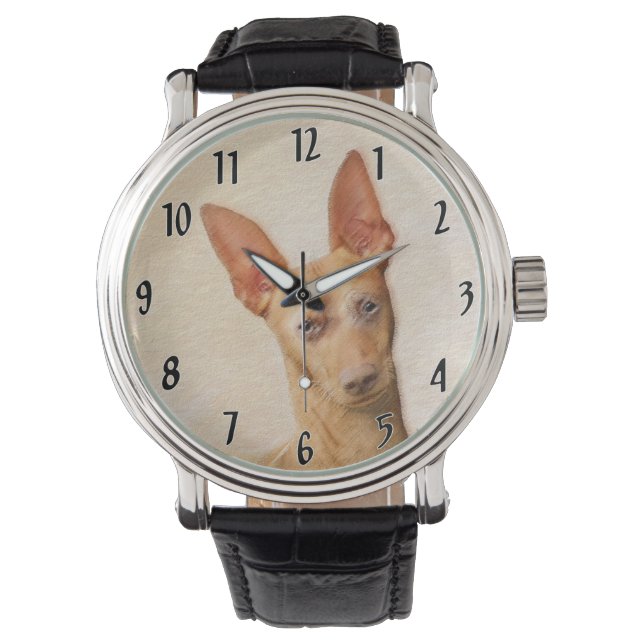 Reloj De Pulsera Pintura de Cirneco dell'Etna - Arte de perros orig (Anverso)