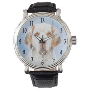 Reloj De Pulsera Pintura de Clumber Spaniel - Arte de Perro Origina