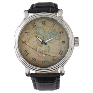 Reloj De Pulsera Pintura de cristal geográfico clásica
