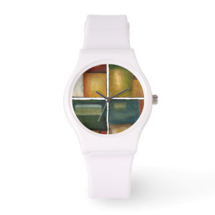 Reloj De Pulsera Pintura de cuatro paneles de Jennifer Goldberger