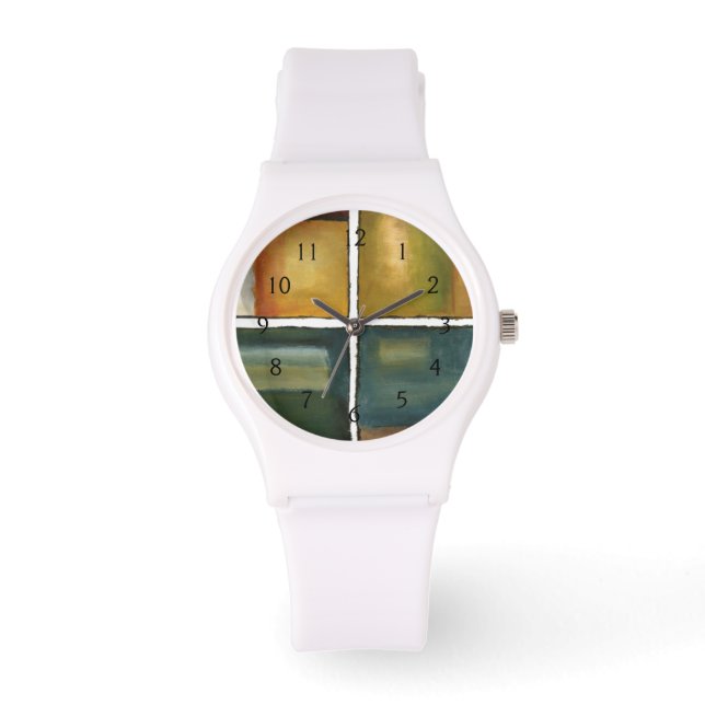 Reloj De Pulsera Pintura de cuatro paneles de Jennifer Goldberger (Anverso)