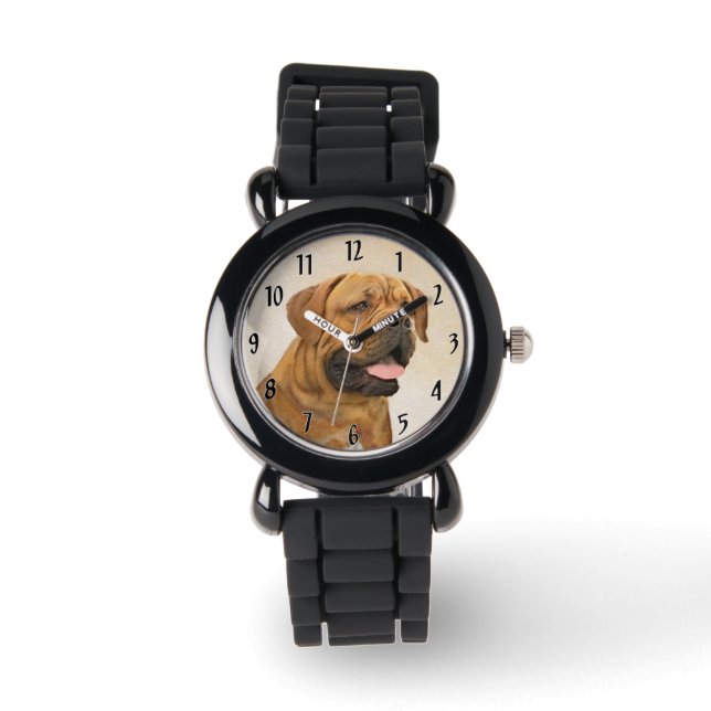 Reloj De Pulsera Pintura de Dogue de Burdeos - Arte de perro origin (Anverso)