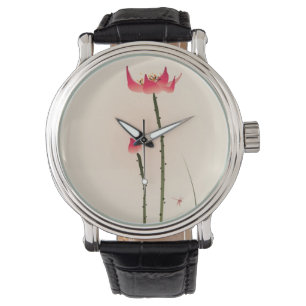 Reloj De Pulsera pintura de estilo oriental, alto Lotus