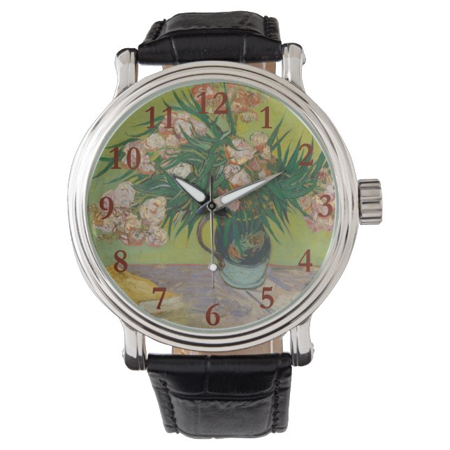 Reloj De Pulsera Pintura de flores de adelfa de Vincent Van Gogh (Anverso)