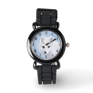 Reloj De Pulsera Pintura de Fox Ártica - Arte de Vida Silvestre Ori