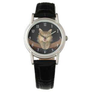 Reloj De Pulsera Pintura de gato loco - Arte de gato original lindo