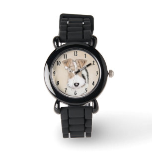 Reloj De Pulsera Pintura de hilo Fox Terrier - Arte de Perro Origin