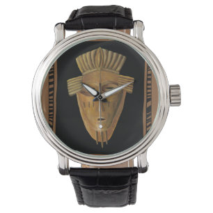 Reloj De Pulsera Pintura de máscara africana de Chariklia Zarris