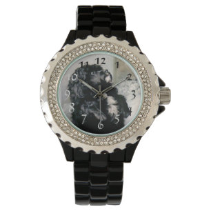 Reloj De Pulsera Pintura de Mascota de perro caniche negro