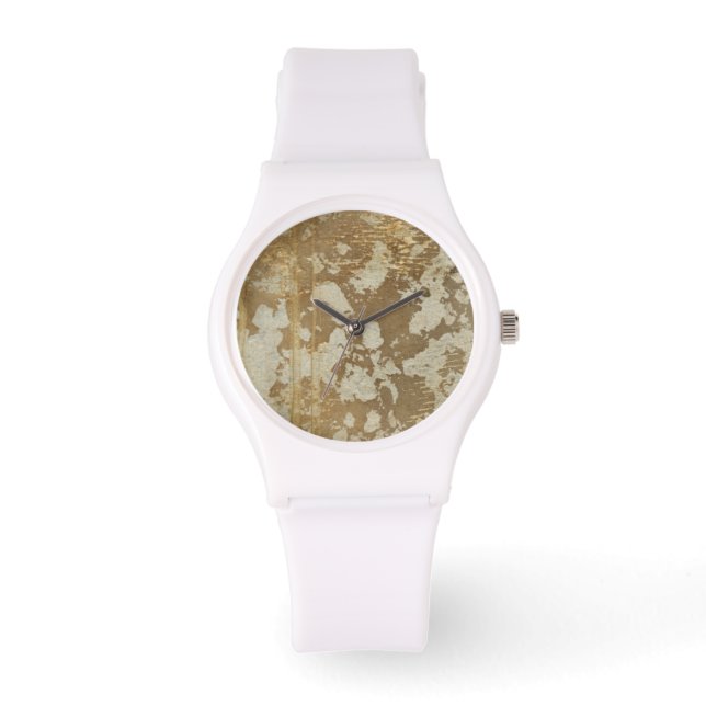 Reloj De Pulsera Pintura de oro abstracta con especkles plateados (Anverso)