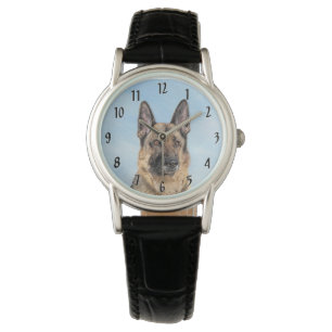 Reloj De Pulsera Pintura de pastor alemán - Arte de perro original 
