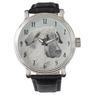 Reloj De Pulsera Pintura de pastor anatoliano - Arte de perro origi