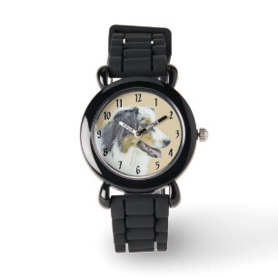 Reloj De Pulsera Pintura de pastor australiano - Arte original de p