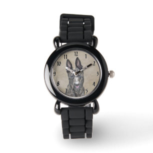 Reloj De Pulsera Pintura de Pastor Holandés - Arte Original de Perr