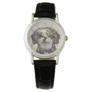 Reloj De Pulsera Pintura de Perro de Agua Español - Arte Perro Orig