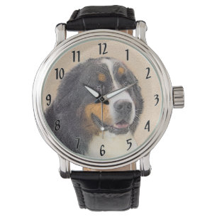 Reloj De Pulsera Pintura de perro de montaña 2 de Bernese - Arte de