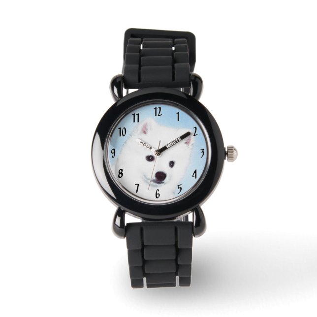 Reloj De Pulsera Pintura de perro esquimal estadounidense - Arte de (Anverso)