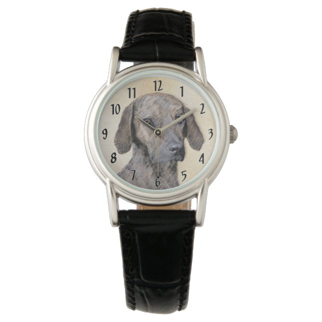 Reloj De Pulsera Pintura de Plott - Arte de perro original lindo (Anverso)