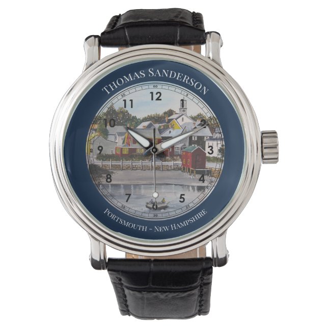 Reloj De Pulsera Pintura de Portsmouth Harbour New Hampshire (Anverso)