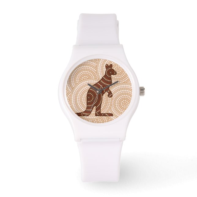 Reloj De Pulsera Pintura de punto canguro aborigen (Anverso)