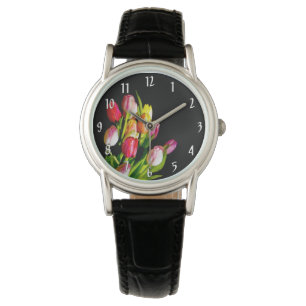 Reloj De Pulsera Pintura de tulipán - Arte de flores original