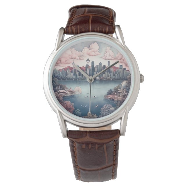 Reloj De Pulsera Pintura de viaje de Vancouver City Canada (Anverso)
