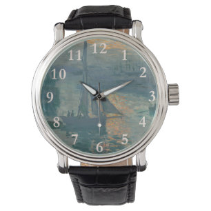 Reloj De Pulsera Pintura del Impresionismo Marítimo Monet Sunrise