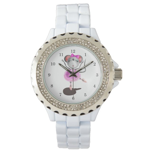Reloj De Pulsera Pintura divertida de Ballerina Mouse Watch (Anverso)