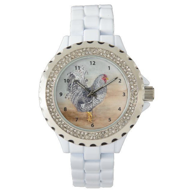 Reloj De Pulsera Pintura Dominique de gallo de agua (Anverso)