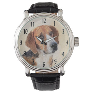 Reloj De Pulsera Pintura Harrier - Arte Perro Original Cuto