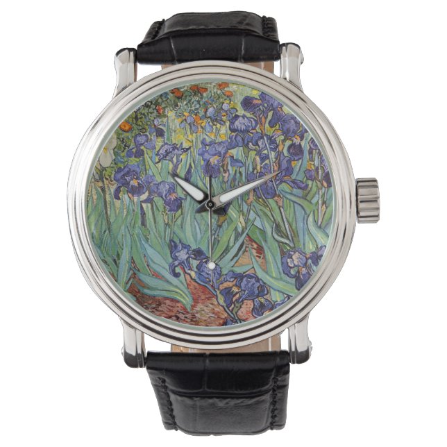 Reloj De Pulsera Pintura impresionista de Van Gogh Irises (Anverso)