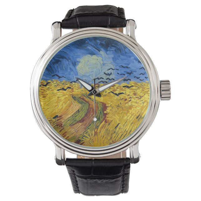 Reloj De Pulsera Pintura impresionista de Van Gogh Wheat Fields (Anverso)