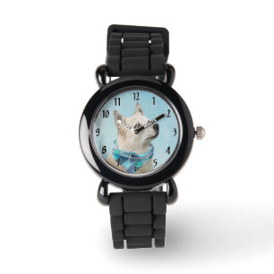 Reloj De Pulsera Pintura noruega de Buhund - Arte original de perro