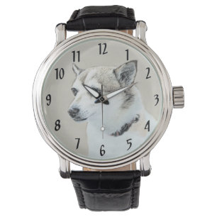 Reloj De Pulsera Pintura noruega de Lundehund - Arte original del p