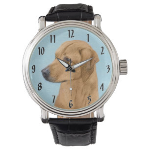 Reloj De Pulsera Pintura Ridgeback Rhodesiana - Arte Perro Original
